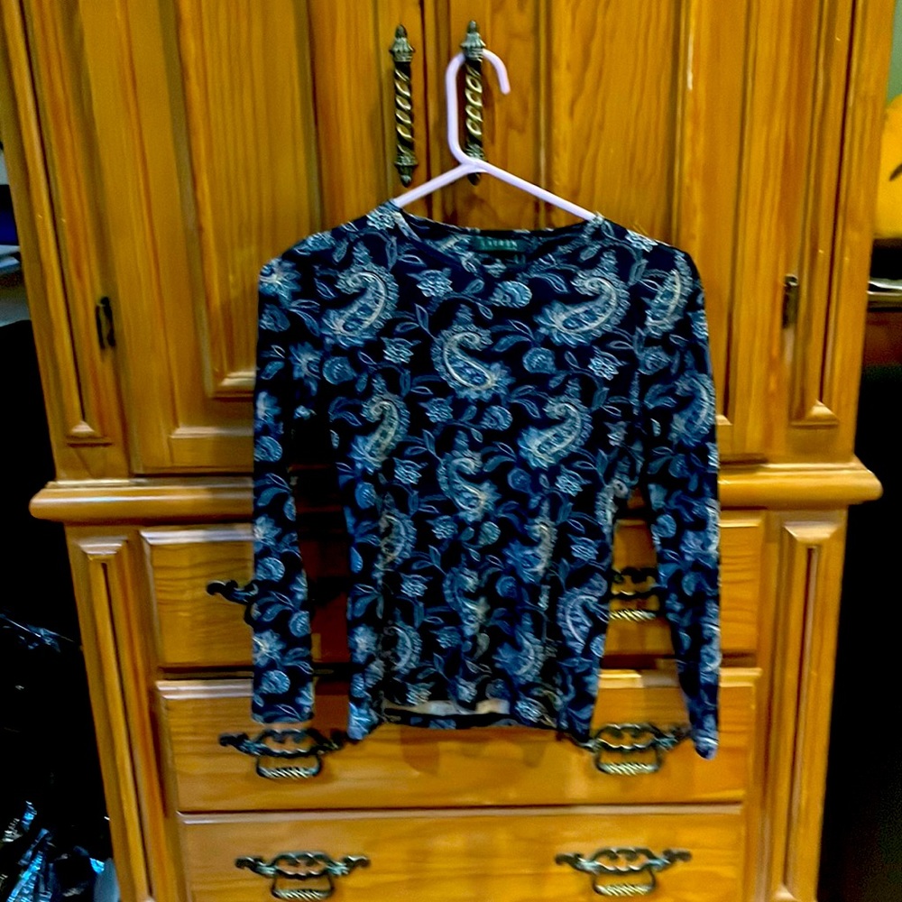 Lauren by Ralph Lauren cotton paisley top